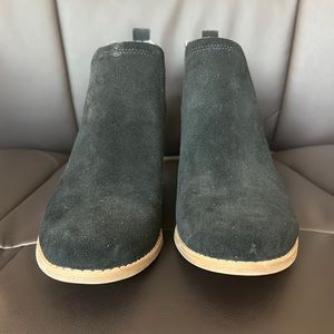 TOMS Kallie Wedge Bootie, Black Suede. Size 9